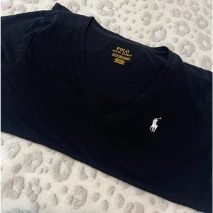 Black V-Neck Polo top